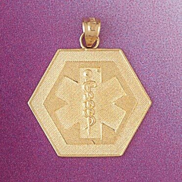 Dazzlers Jewelry Medical Pendant Necklace Charm Bracelet in Yellow, White or Rose Gold 4670, MPN: D…