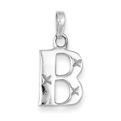 Diamond-cut Initial B Pendant Sterling Silver Polished QC7424B, MPN: QC7424B, 886774976518