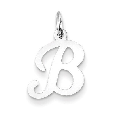 Stamped Initial B Charm Sterling Silver QC4163B, MPN: QC4163B, 883957133614