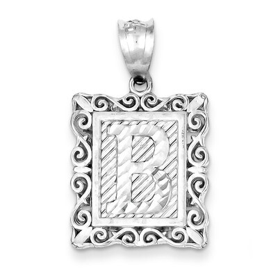 Initial B Charm Sterling Silver QC2770B, MPN: QC2770B, 883957906935
