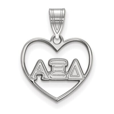 Alpha Xi Delta Heart Pendant Sterling Silver SS008AXD, MPN: SS008AXD, 886774600093