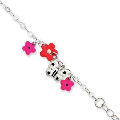 Adjustable Enameled Baby Charm Bracelet Sterling Silver QG2574-6, MPN: QG2574-6, 191101295591
