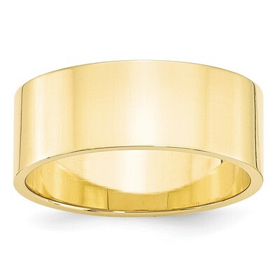 8mm Lightweight Flat Band 10k Yellow Gold 1FLL080 Engravable, MPN: 1FLL080, 886774307404