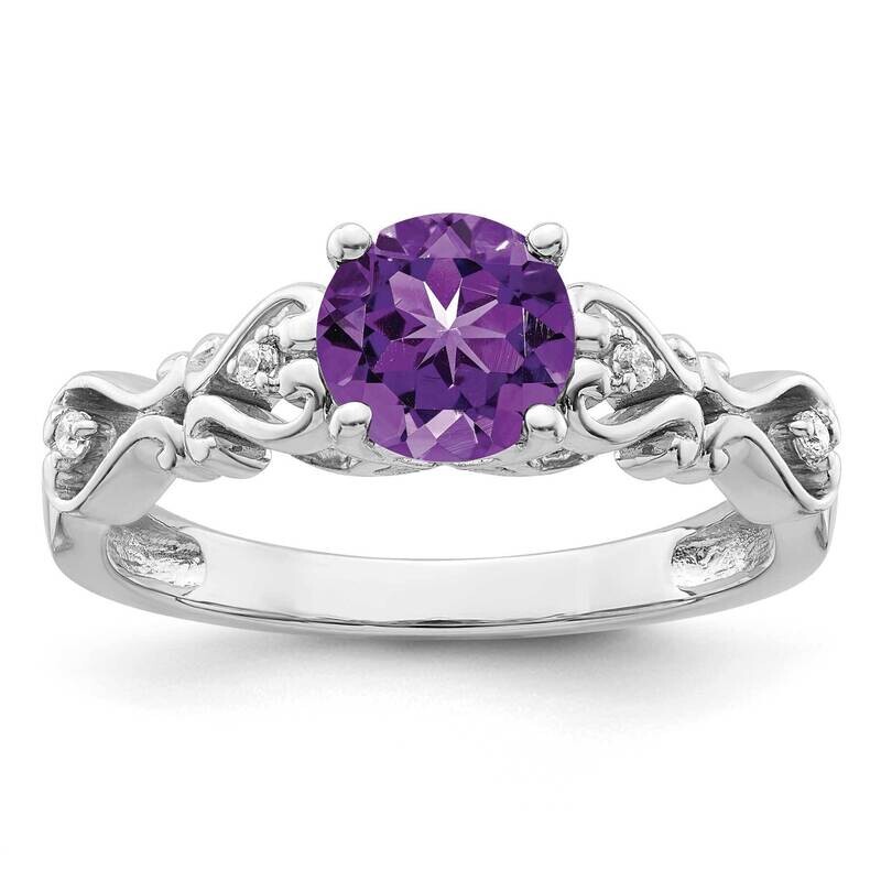 Amethyst and Diamond Ring 14k White Gold Polished RM8177-AM-100-WA, MPN: RM8177-AM-100-WA,