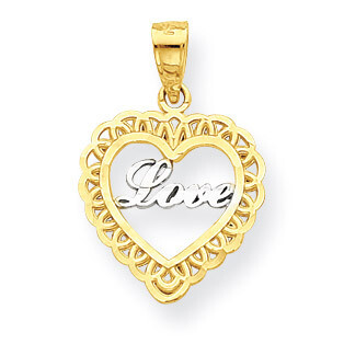 Love Heart Charm 10K Gold &amp; Rhodium 10C953, MPN: 10C953, 886774022369