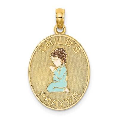Enamel Child&#39;S Night Time Prayer with Boy Praying Charm 14k Gold 3-D K6747, MPN: K6747, 637218120772