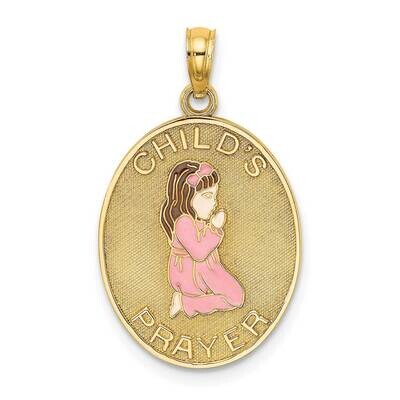 Enamel Child&#39;S Night Time Prayer with Girl Praying Charm 14k Gold 3-D K6748, MPN: K6748, 6372181207…