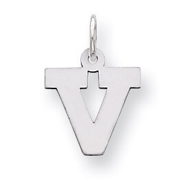 Block Initial V Charm Sterling Silver QC5093V, MPN: QC5093V, 883957128467