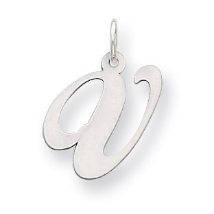 Script Initial V Charm Sterling Silver Fancy QC5088V, MPN: QC5088V, 883957030463