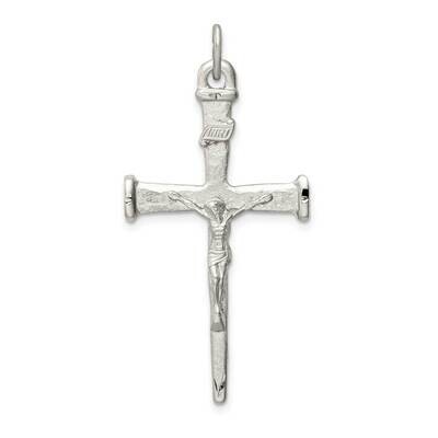 Crucifix Cross Pendant Sterling Silver Textured QC9404, MPN: QC9404, 883957826288