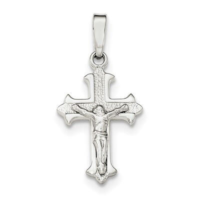 Textured Crucifix Pendant Sterling Silver Polished QC8309, MPN: QC8309, 191101360404