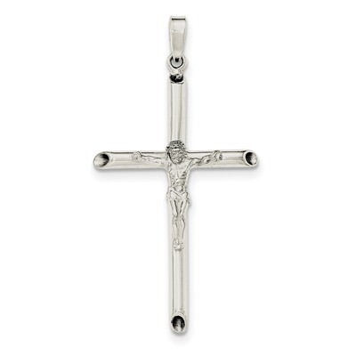 Hollow Crucifix Pendant Sterling Silver Polished QC8278, MPN: QC8278, 191101368790