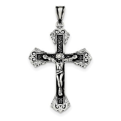 INRI Crucifix Pendant Sterling Silver Antiqued QC8311, MPN: QC8311, 191101360565