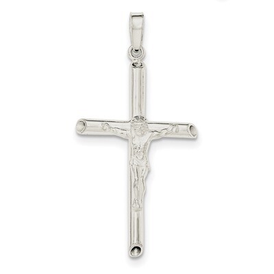 Hollow Crucifix Pendant Sterling Silver Polished QC8277, MPN: QC8277, 191101360558