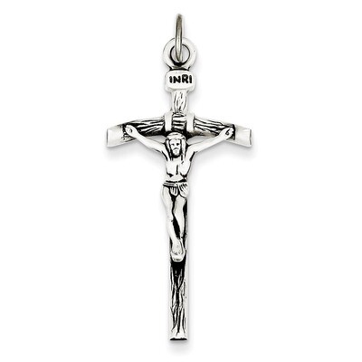 Crucifix Pendant Antiqued Sterling Silver QC3400, MPN: QC3400, 883957478944
