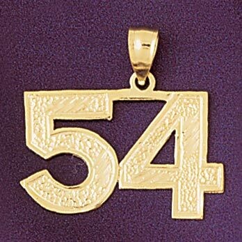 Dazzlers Jewelry Number 54 Pendant Necklace Charm Bracelet in Yellow, White or Rose Gold 950954, MP…