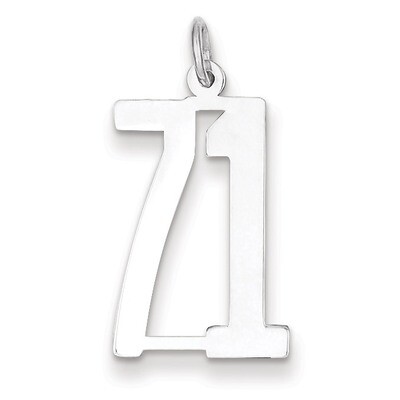 Charm Number 71 Elongated Pol Sterling Silver Small QES71, MPN: QES71, 191101190537