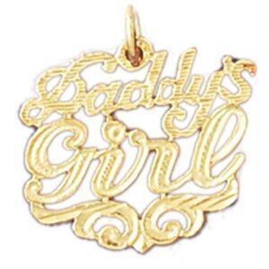 Dazzlers Jewelry Daddys Girl Pendant Necklace Charm Bracelet in Yellow, White or Rose Gold 9882, MP…