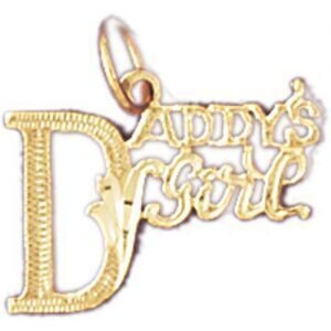 Dazzlers Jewelry Daddys Girl Pendant Necklace Charm Bracelet in Yellow, White or Rose Gold 9881, MP…
