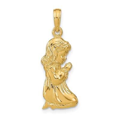 Praying Girl Pendant 14k Gold C2818, MPN: C2818,