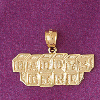 Dazzlers Jewelry Daddys Girl Pendant Necklace Charm Bracelet in Yellow, White or Rose Gold 5943, MP…
