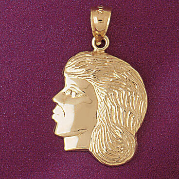 Dazzlers Jewelry Girl Face Pendant Necklace Charm Bracelet in Yellow, White or Rose Gold 5881, MPN:…