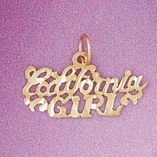 Dazzlers Jewelry California Girl Pendant Necklace Charm Bracelet in Yellow, White or Rose Gold 4865…