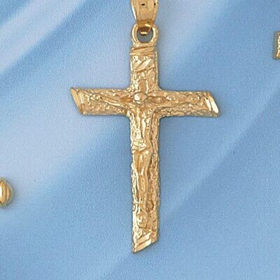 Dazzlers Jewelry Jesus Christ on Cross Pendant Necklace Charm Bracelet in Yellow, White or Rose Gol…