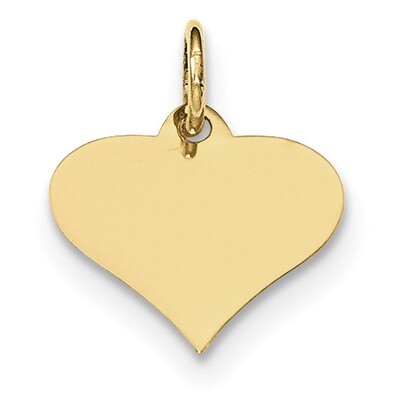 Plain .018 Gauge Engravable Heart Disc Charm 10k Gold 10XM566/18, MPN: 10XM566/18, 191101366574