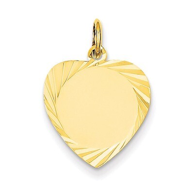 Etched .027 Gauge Engravable Heart Disc Charm 14k Gold XM207/27, MPN: XM207/27, 883957416502