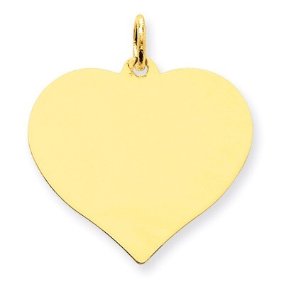 Plain .027 Gauge Engravable Heart Disc Charm 14k Gold XM202/27, MPN: XM202/27, 883957416496