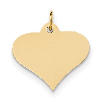 0.018 Gauge Engravable Heart Disc Charm 14k Gold Plain XM569/18, MPN: XM569/18, 191101455193