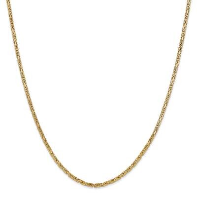 2mm Byzantine Chain 26 Inch 14k Gold BIZ050-26, MPN: BIZ050-26, 883957171982