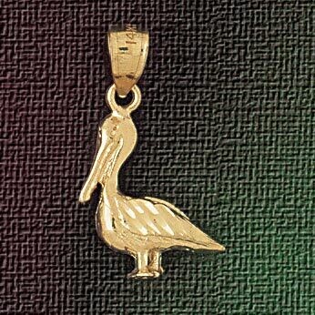 Dazzlers Jewelry Pelican Pendant Necklace Charm Bracelet in Yellow, White or Rose Gold 2998, MPN: D…