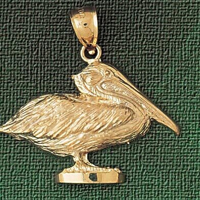 Dazzlers Jewelry Pelican Pendant Necklace Charm Bracelet in Yellow, White or Rose Gold 2983, MPN: D…