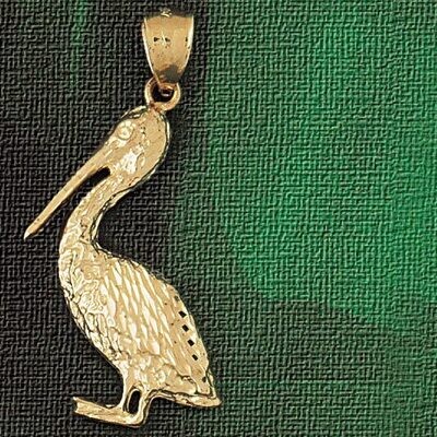 Dazzlers Jewelry Pelican Pendant Necklace Charm Bracelet in Yellow, White or Rose Gold 2981, MPN: D…