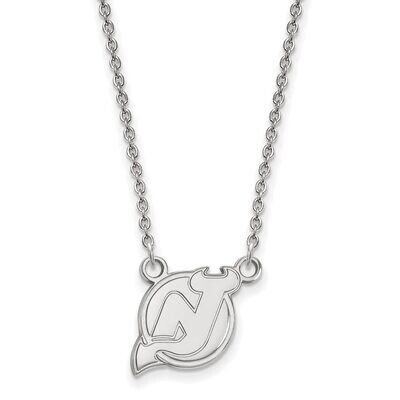 New Jersey Devils Small Pendant with Chain Necklace 14k White Gold 4W013DVL-18, MPN: 4W013DVL-18, 8…