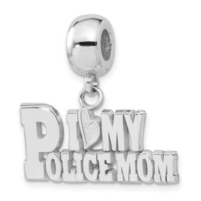 I Heart My Police Mom Polished Dangle Bead Sterling Silver PBS008BDSS, MPN: PBS008BDSS, 810680028252
