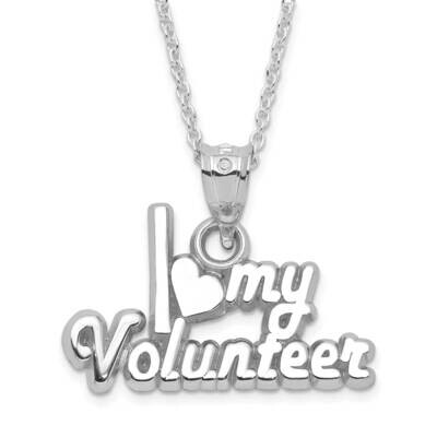 Polished I Heart My Volunteer Necklace Sterling Silver PBS020PNSSCH, MPN: PBS020PNSSCH, 810680027569