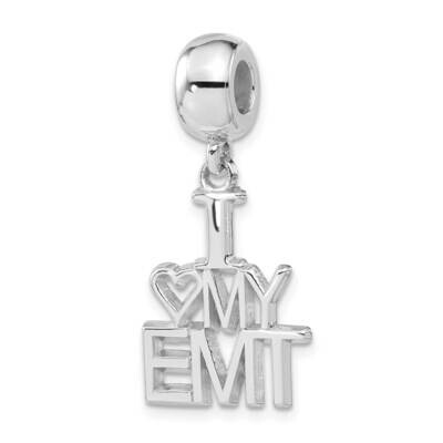 Polished I Heart My EMT Dangle Bead Sterling Silver PBS035BDSS, MPN: PBS035BDSS, 810680028481