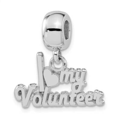 Polished I Heart My Volunteer Dangle Bead Sterling Silver PBS020BDSS, MPN: PBS020BDSS, 810680028368