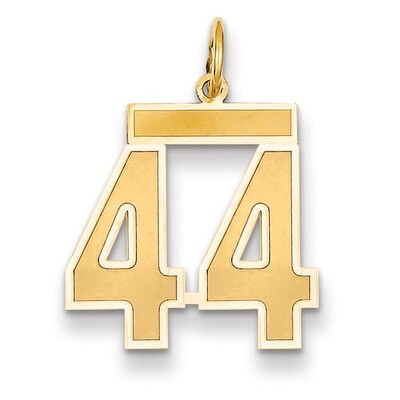 Number 44 Charm 14k Gold Medium Satin LSM44, MPN: LSM44, 883957074344