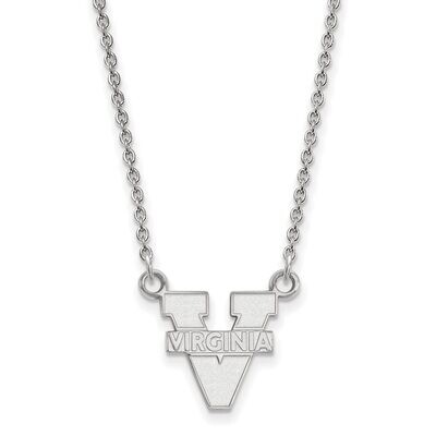 University of Virginia Small Pendant with Chain Necklace 10k White Gold 1W015UVA-18, MPN: 1W015UVA-…