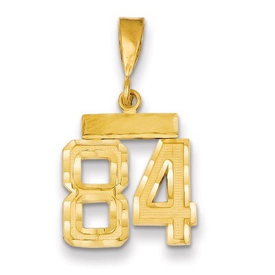 Number 84 Charm 14k Gold Small Diamond-cut SN84, MPN: SN84, 883957111230
