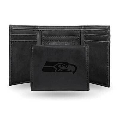 NFL Seattle Seahawks Black Faux Leather Trifold Wallet GC7800, MPN: GC7800, 767345899743