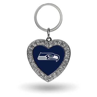 NFL Seattle Seahawks Rhinestone Heart Key Ring GC7958, MPN: GC7958, 94746940324