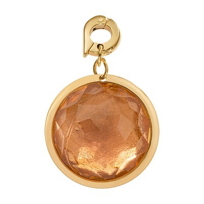 Nikki Lissoni Faceted Rose Pink Translucent Optical Glass Charm Gold-Plated 22.1mm D1051GM, MPN: D1…