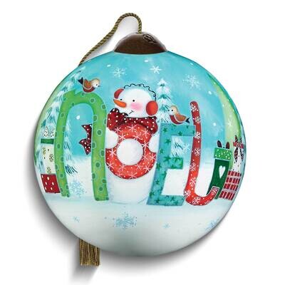 Neqwa Art Snowman With NOEL Sign Ornament GM25382, MPN: GM25382, 842181125192