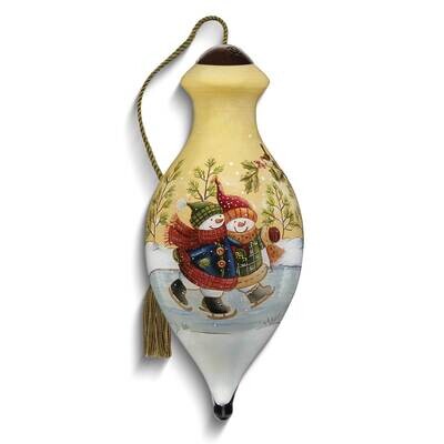 Neqwa Art Snowman Couple Ice Skating Ornament GM25383, MPN: GM25383, 842181125208