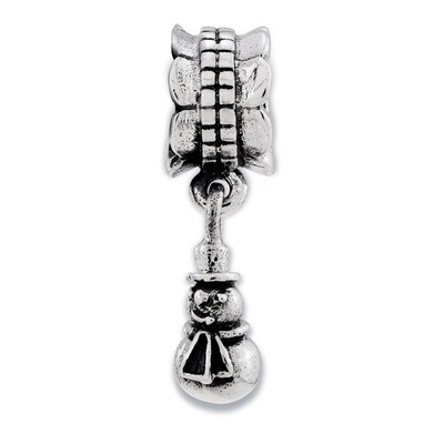 Snowman Dangle Bead - Sterling Silver QRS2359, MPN: QRS2359, 883957560267